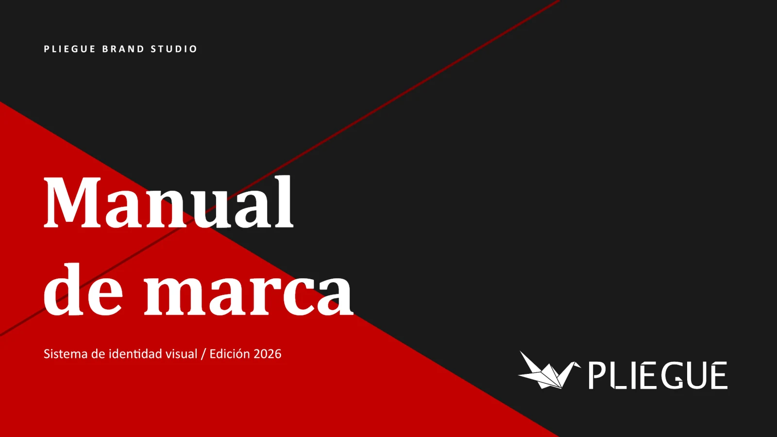 Portada del manual de marca de Pliegue
